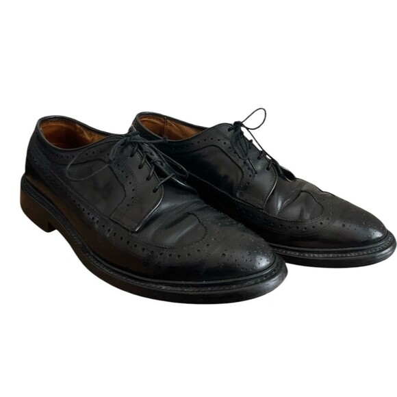 Allen Edmonds Black MacNeil 9107 Wingtip Dress Shoes Size 9.5 D - Picture 1 of 7